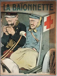 Caricature of an ambulance, front cover of La Baionnette, 28th June 1917